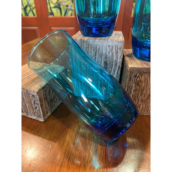 Anchor Hocking Caribbean Blue MCM Water Tumblers - Picture 6 of 9